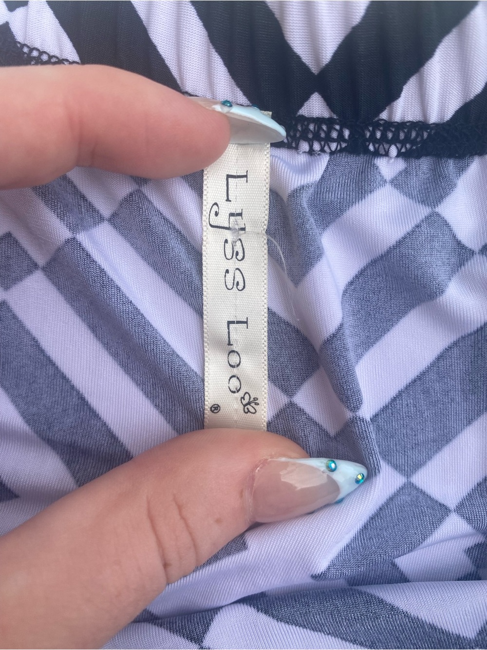 Lyss Loo Black and White Geometric Print Skirt